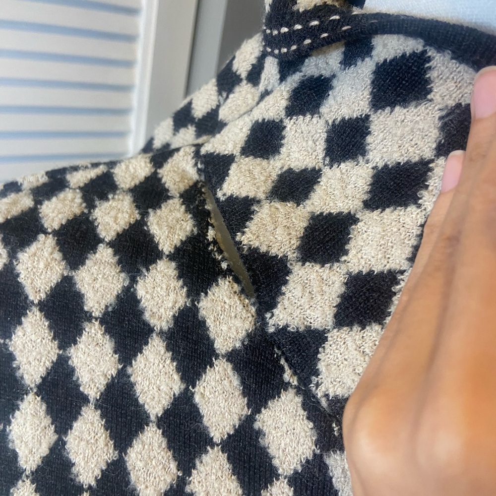 Pendleton Brown And Cream Diamond Pattern Knit Ja… - image 3